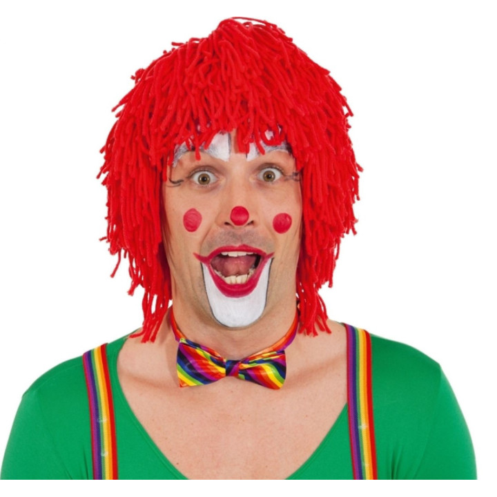 Parrucca clown lana rossa